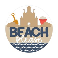Beach Please Door Hanger