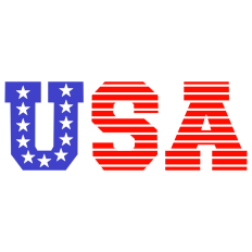 USA Letters with stars and stripes
