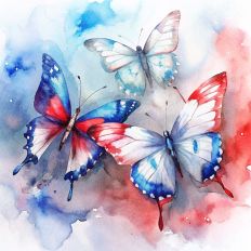 Watercolor American Butterflies Wallpaper 