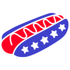 US Flag Hot Dog