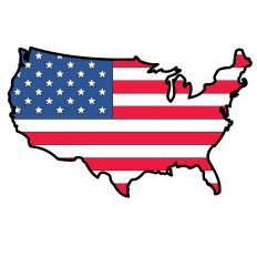 USA Map Flag