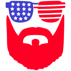 Bearded Patriot face with sunglasses