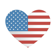 USA Heart Shaped Flag