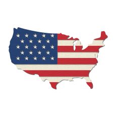 Layered USA Map with Flag Design