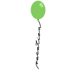 VACATION STRING ON LIGHT GREEN BALLOON – RABEA BILZ