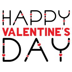 Happy Valentines day with hearts