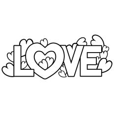 Love with hearts outline