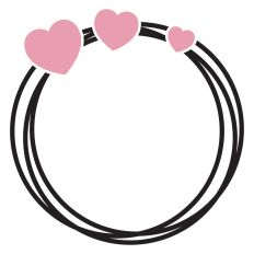 Hearts round frame