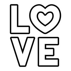 Love outline with heart
