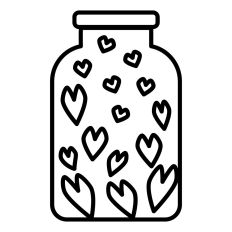 Jar with hearts