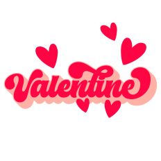 Valentine Retro Style Layered Word