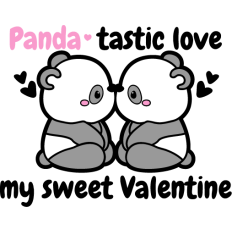 cute kissing panda and sweet valentine quote