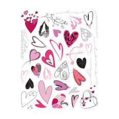 HEARTS ARROW VALENTINE WORDS BAG STICKERSHEET #1