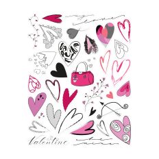 VALENTINE STICKERSHEET #3 HEARTS ARROW WORDS BAG 35 stickers