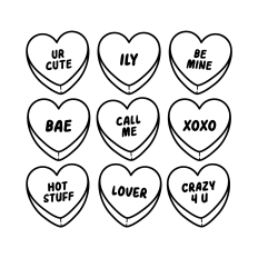 Valentine's Day Candy Hearts SVG | Valentine's Day SVG