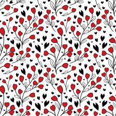 Heart flowers pattern