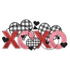Valentine XOXO Buffalo Plaid Hearts