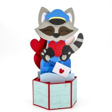 Valentine Raccoon Pop Up Card