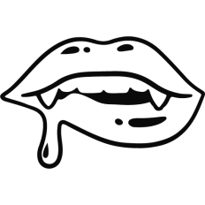 simple sexy vampire mouth lineart