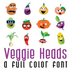 Veggie Heads Full Color Font