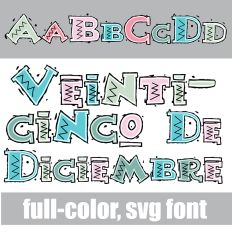 Veinticinco De Diciembre Color Font