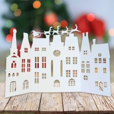 Victorian Christmas Village 3D Card