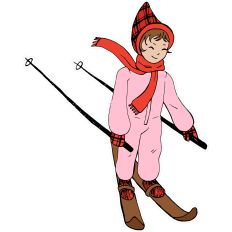 vintage girl skiing