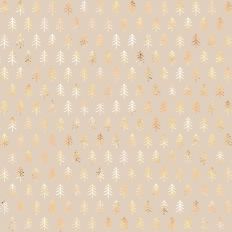 Vintage Cream and Gold Foiled Christmas Tree Background Pattern