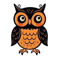 Vintage Layered Halloween Owl - Spooky Retro