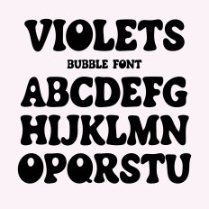 Violets Bold Bubble Retro Display Summer Font