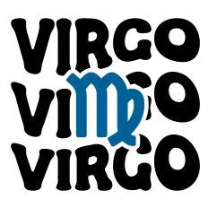 Virgo Horoscope Retro Wavy Word