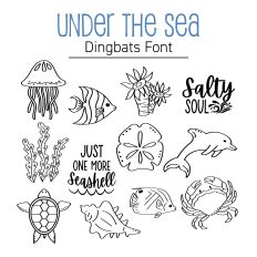 Under the Sea Dingbats Font - Ocean Animals