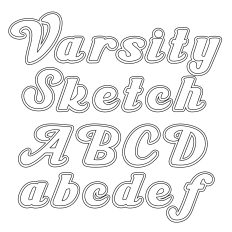 BFC Varsity Sketch Sporty Outlined Sketch Font