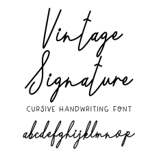 BFC Vintage Signature Italic Cursive Script Font