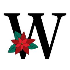 W Poinsettia Monogram