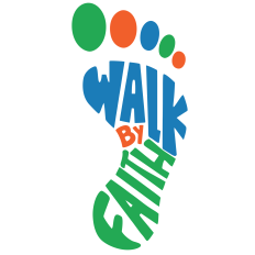 Walk by Faith Typography Foot SVG cut Design