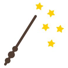wizard wand with stars