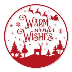 Warm Winter Wishes Round SVG Quote