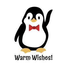 Cute Warm Wishes Winter Penguin