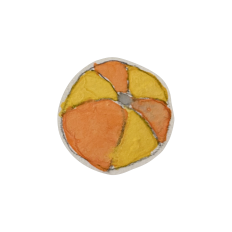 Watercolor Beach Ball in Orange & Yellow