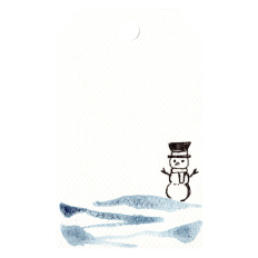 Watercolor Christmas Tag Snowman