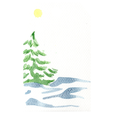Watercolor Christmas Gift Tag