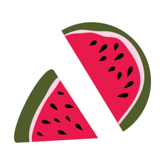 Watermelon Pair - Triangle Slice and Wedge Slice
