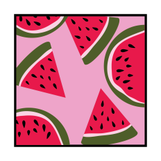 Watermelon Panel with Watermelon Triangle Slices and Wedges