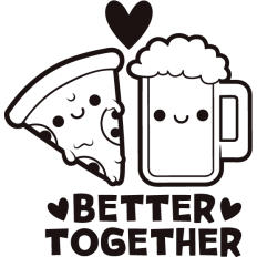 chibi pizza and beer better together