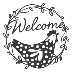 Welcome Sign with Chicken