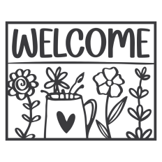 Welcome Sign with Flowers