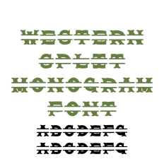 Western Split Monogram Font, Serif Monogram Font