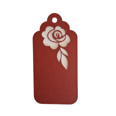tag rosa con foglia