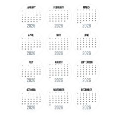 2026 Calendar Circles